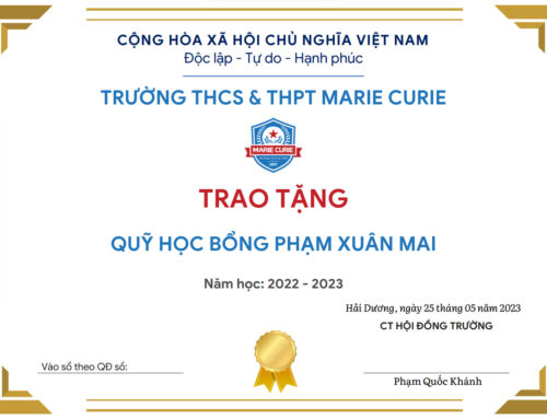 TRAO TẶNG “QUỸ HỌC BỔNG PHẠM XUÂN MAI” – NĂM HỌC 2022 – 2023